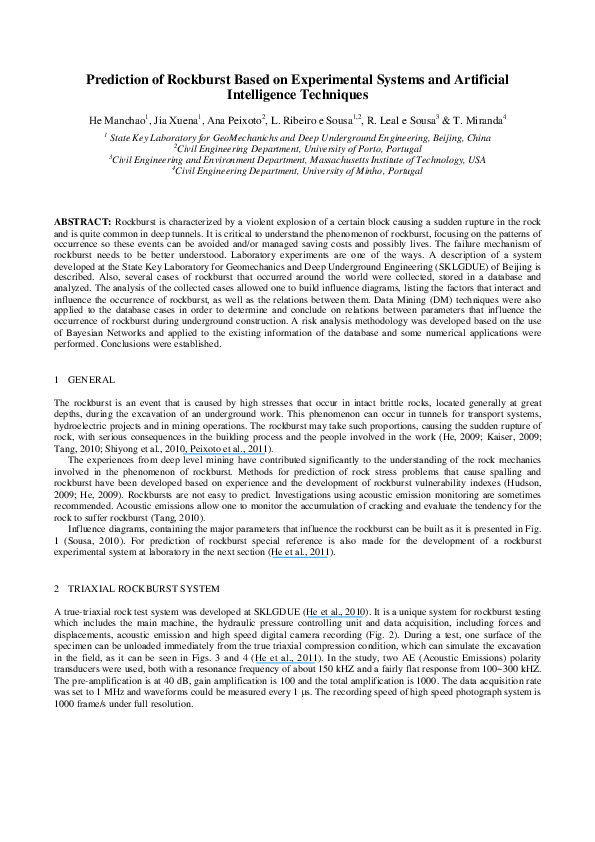 (PDF) Prediction of rockburst based on experimental systems and ...