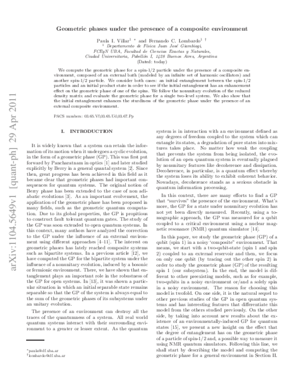 (PDF) Geometric phases in the presence of a composite environment