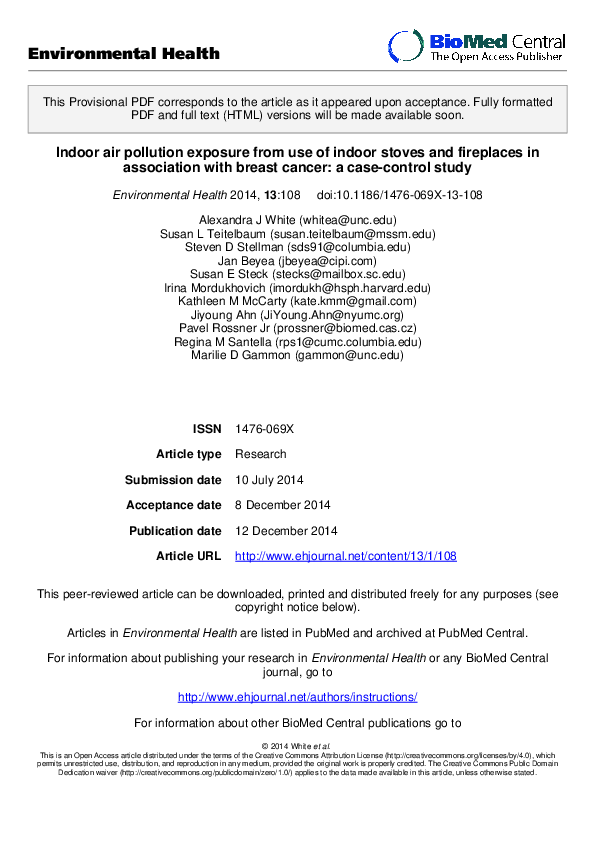(PDF) Indoor air pollution exposure from use of indoor stoves and