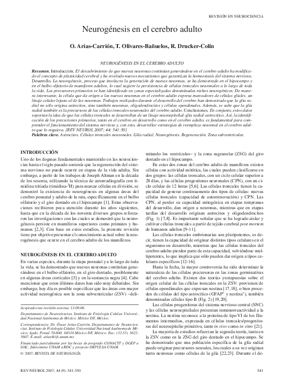 (PDF) Neurogenesis in the adult brain