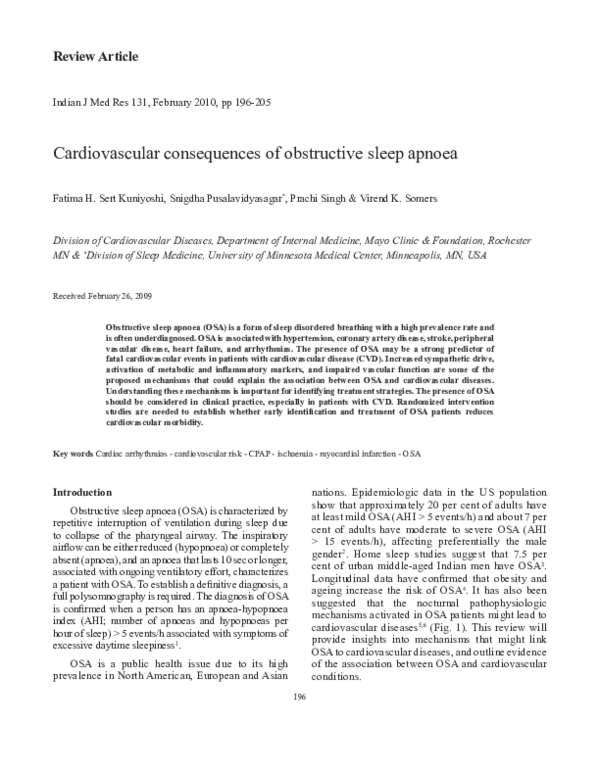 (PDF) Cardiovascular consequences of obstructive sleep apnea