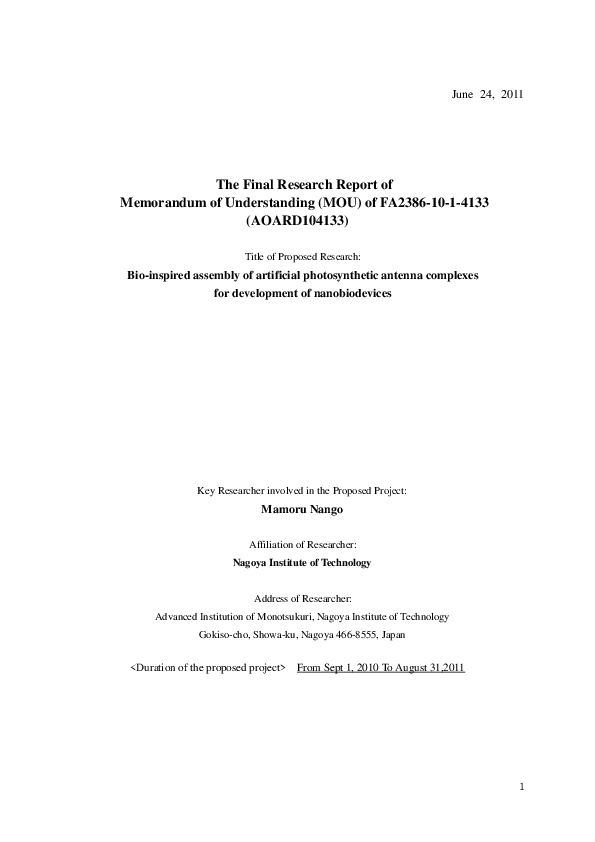 (PDF) BioInspired Assembly of Artificial Photosynthetic Antenna