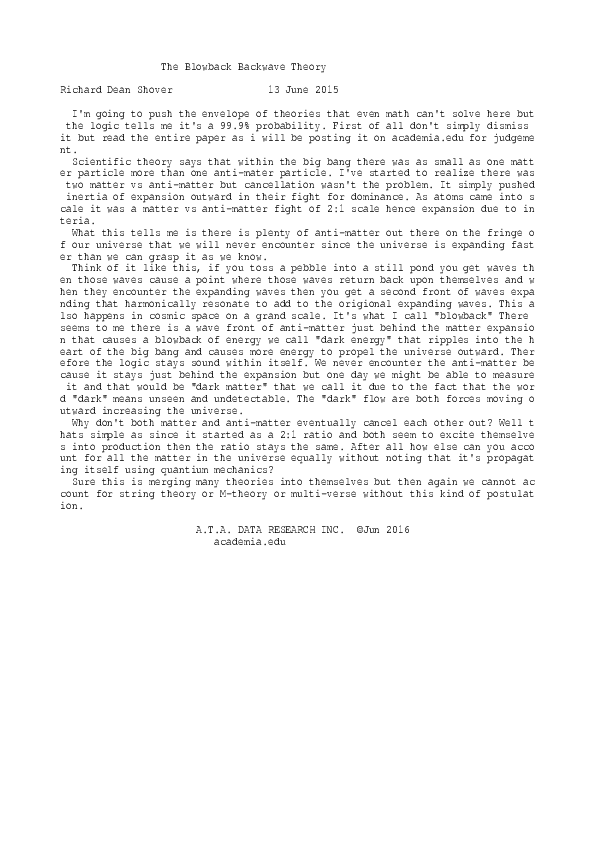 The Blowback Backwave Theory Rick Shover Academia.edu