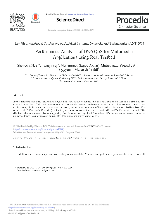(PDF) Performance Analysis of IPv6 QoS for Multimedia Applications ...