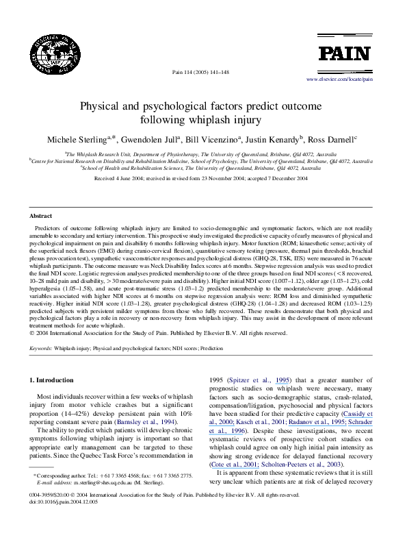 Whiplash contraindications picture