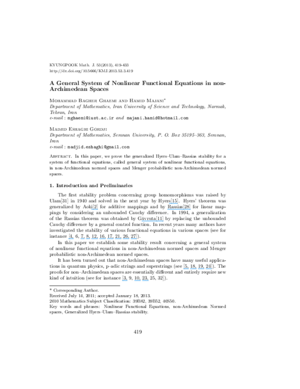 (PDF) A General System of Nonlinear Functional Equations in non ...