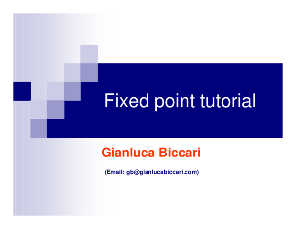 (PDF) Fixed point tutorial