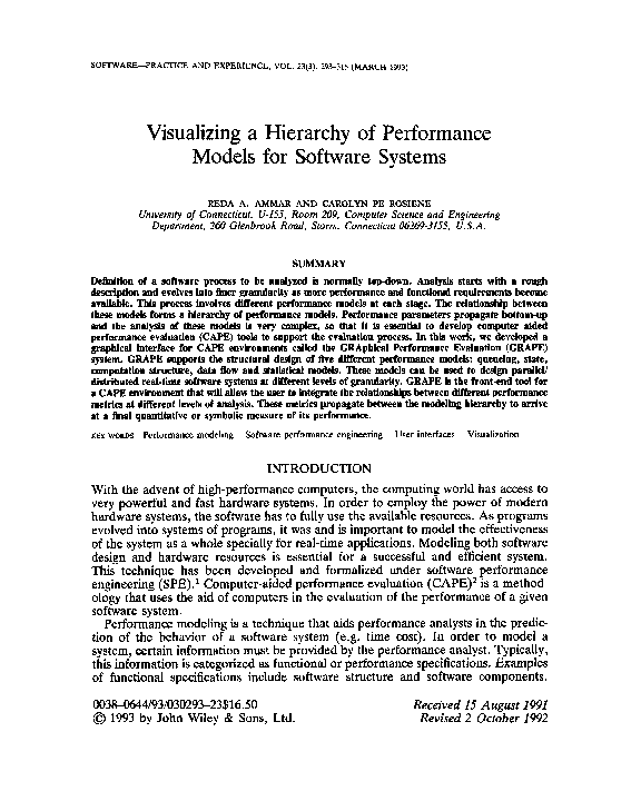 (PDF) Visualizing a hierarchy of performance models for software systems