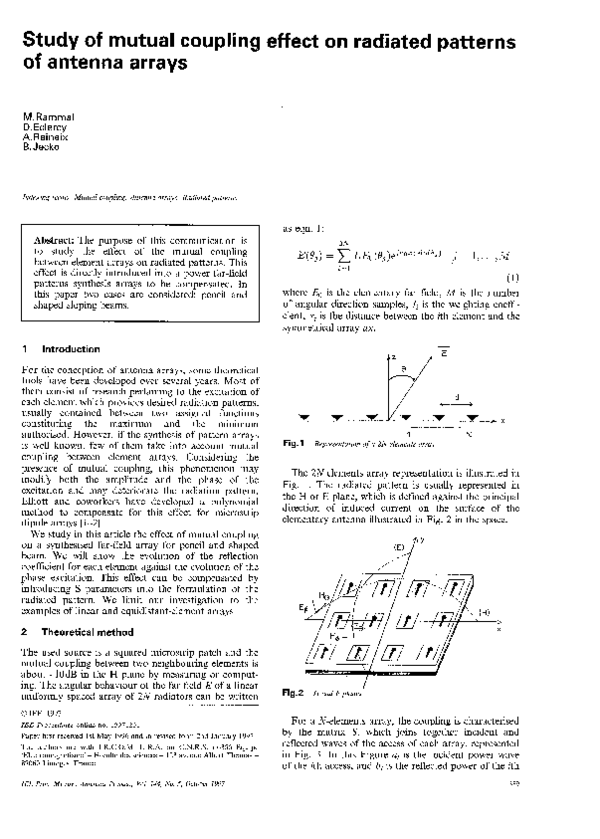 (PDF) Study of mutual coupling effect on radiated patterns of antenna