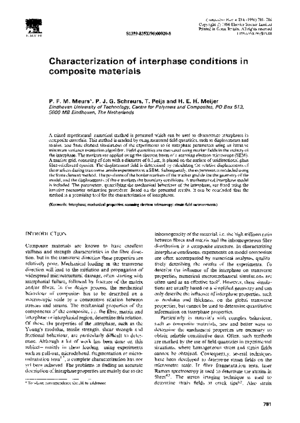 (PDF) Characterization of interphase conditions in composite materials