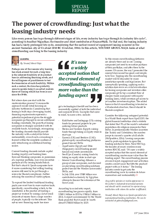 Pdf The Power Of Crowdfunding Just What The Leasing Industry