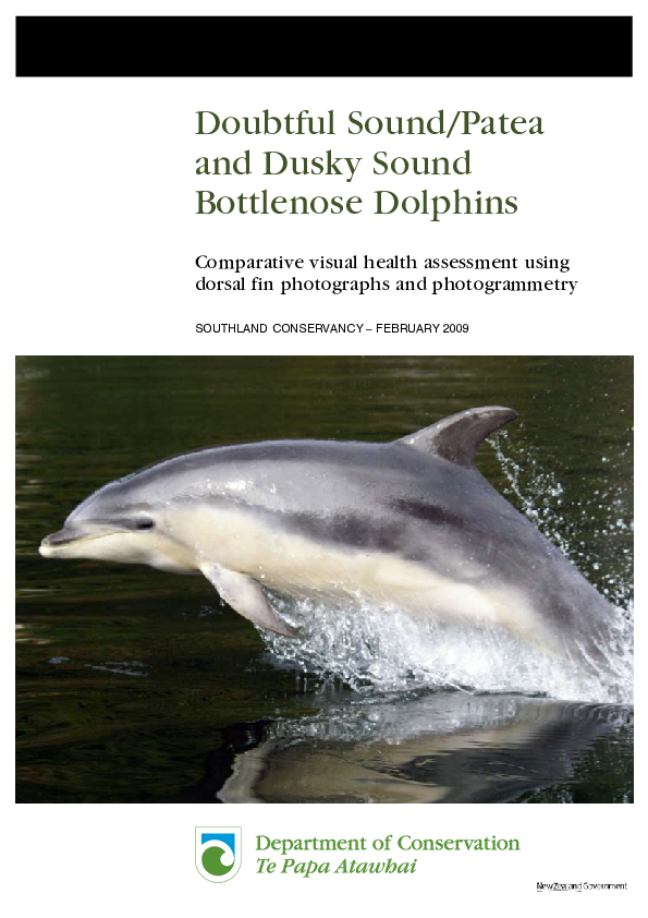 (PDF) Doubtful Sound/Patea and Dusky Sound bottlenose dolphins