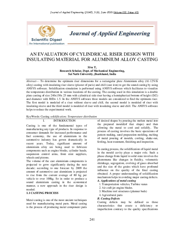 (PDF) AN EVALUATION OF CYLINDRICAL RISER DESIGN WITH INSULATING ...