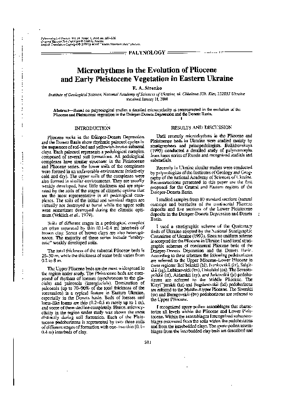 (PDF) Microrhythms in the Evolution of Pliocene and Early Pleistocene ...