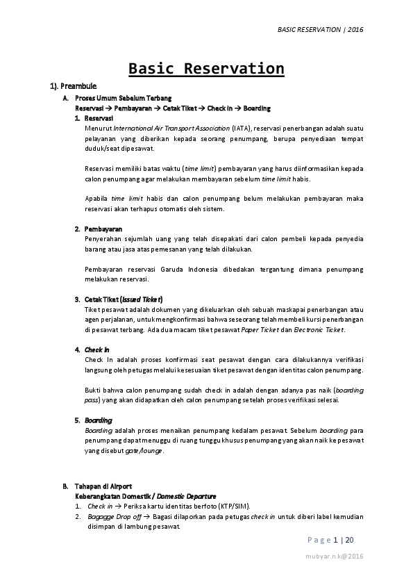 Pdf Modul Basic Reservation Anggi Putranto Academia Edu