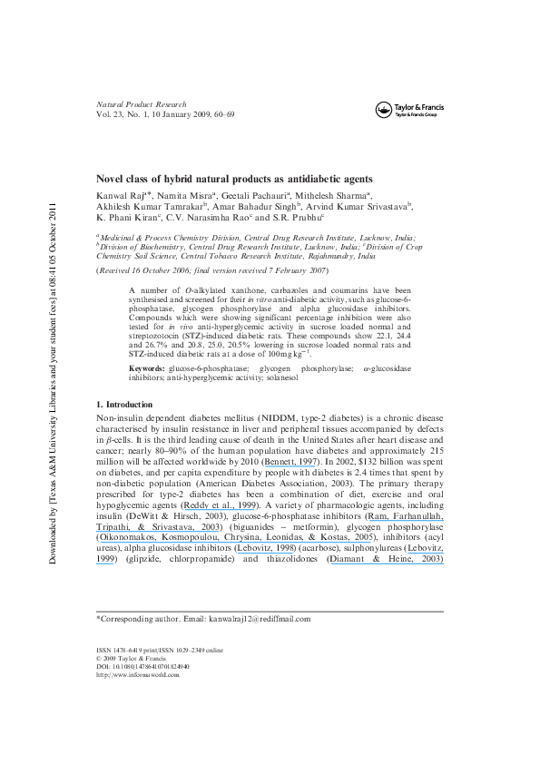 Antidiabetic compounds from plants image