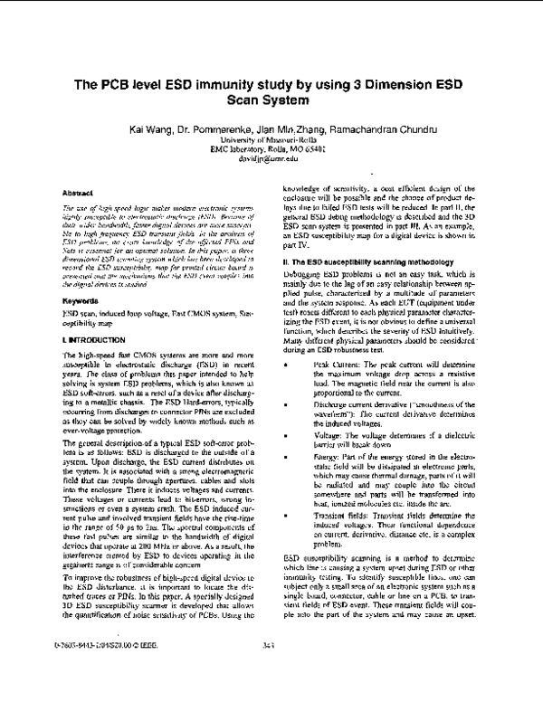 (PDF) The PCB level ESD immunity study by using 3 dimension ESD scan system