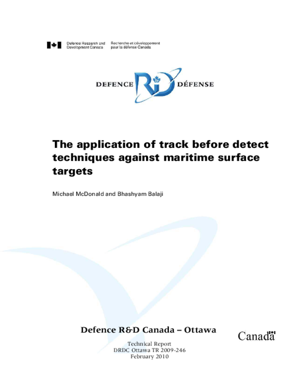 (PDF) The application of track before detect techniques against ...