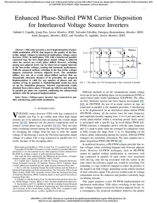 (PDF) Enhanced Phase-Shifted PWM Carrier Disposition for Interleaved ...