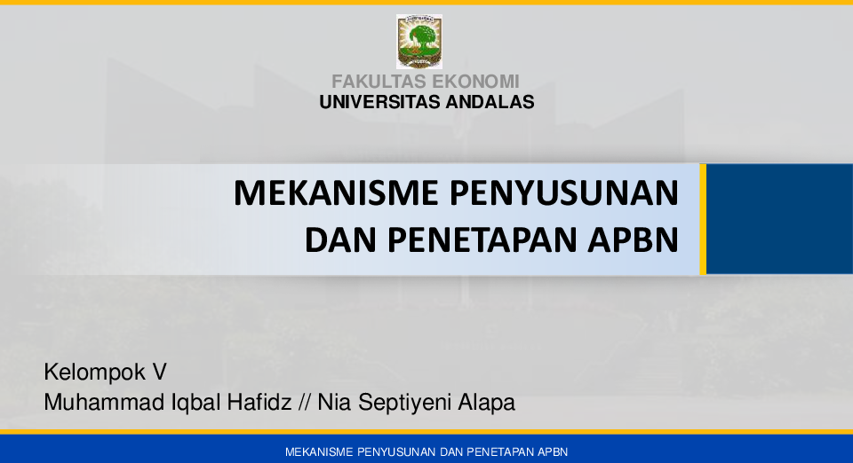 (PDF) Mekanisme Penyusunan dan Penetapan APBN | M Iqbal Hafidz