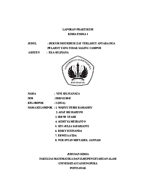 (DOC) HUKUM DISTRIBUSI ZAT TERLARUT