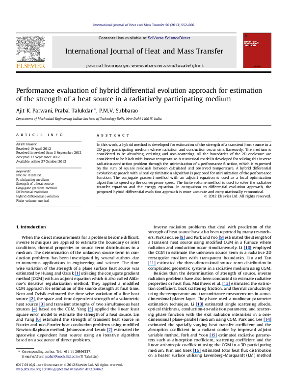 (PDF) Performance evaluation of hybrid differential evolution approach ...