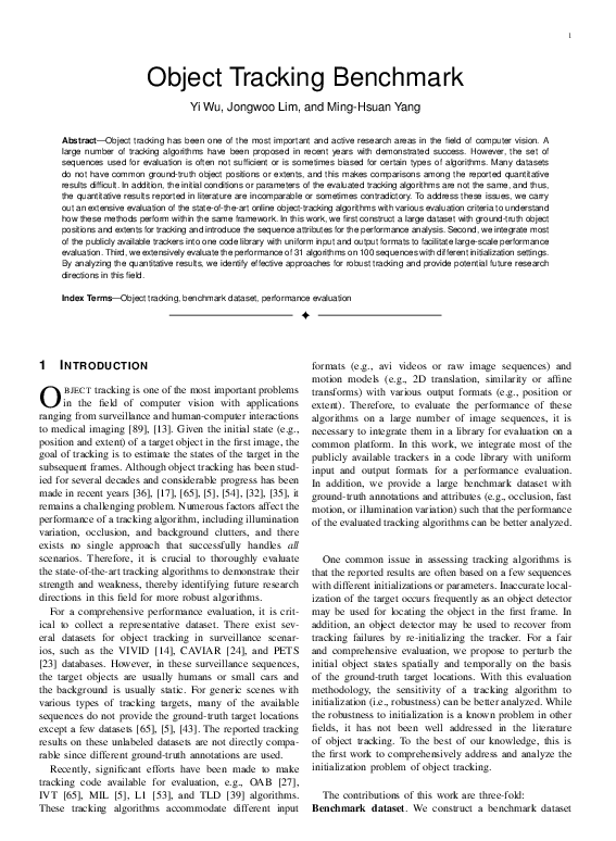 Object Tracking Benchmark