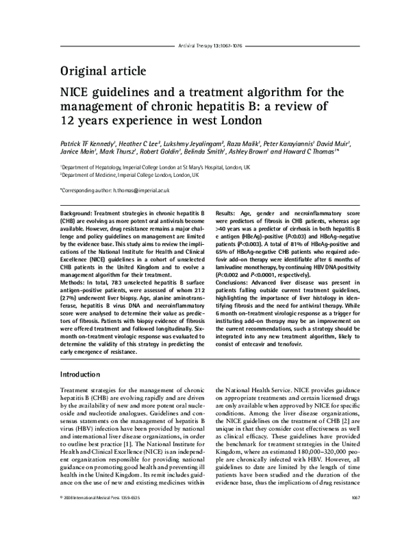 (PDF) NICE guidelines and a treatment algorithm for the management of ...