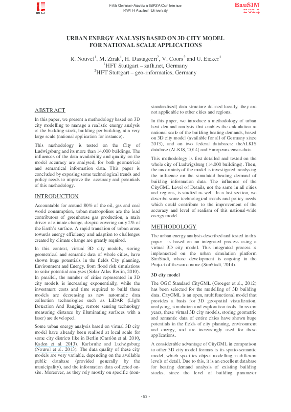 (PDF) Urban Energy Analysis based on 3D City Model for National Scale ...