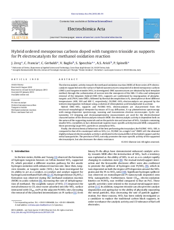 (PDF) Hybrid ordered mesoporous carbons doped with tungsten trioxide as ...