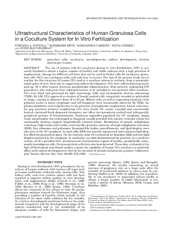 (PDF) Ultrastructural characteristics of human granulosa cells in a ...