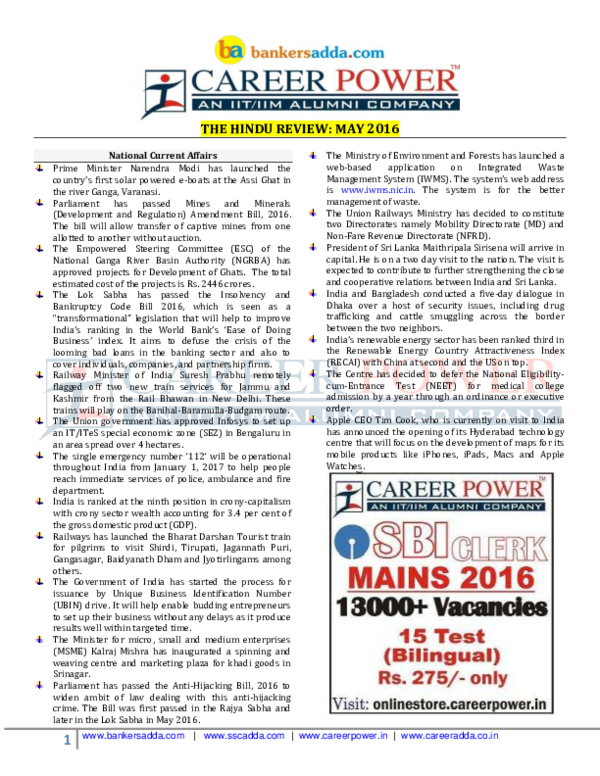 PDF) The MAY HINDU REVIEW FINAL | Srinivas Chintu - Academia.edu