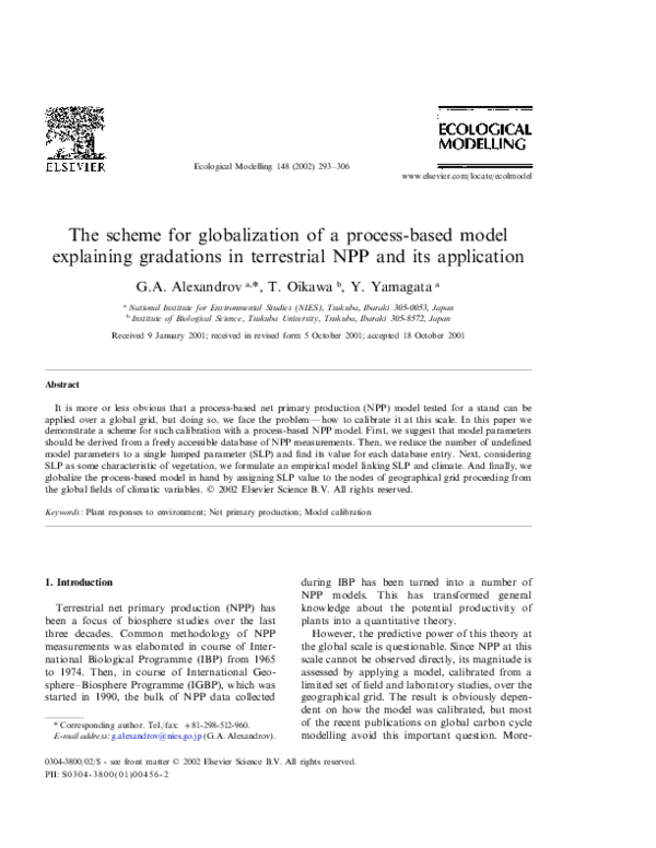 (PDF) The scheme for globalization of a process-based model explaining ...