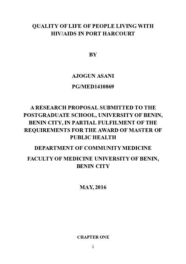 (DOC) QUALITY OF LIFE OF PEOPLE LIVING WITH HIV Autosaved