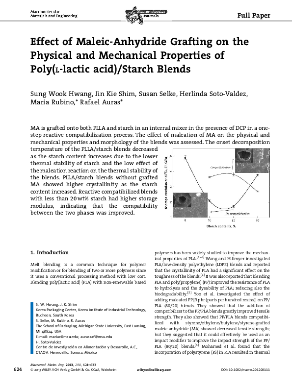 (PDF) Effect of Maleic‐Anhydride Grafting on the Physical and ...