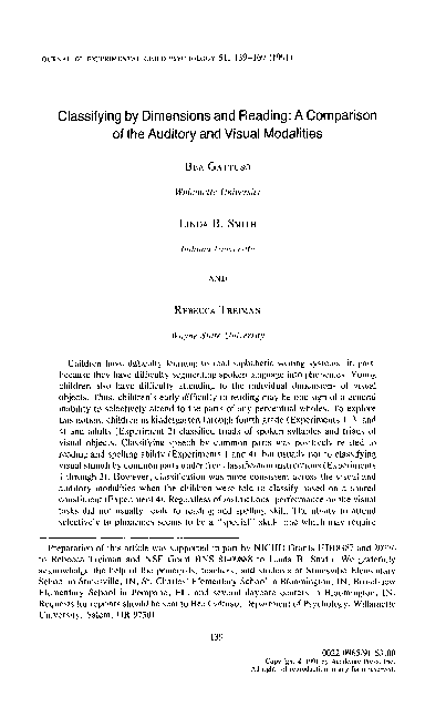 (PDF) Classifying by dimensions and reading: A comparison of the ...