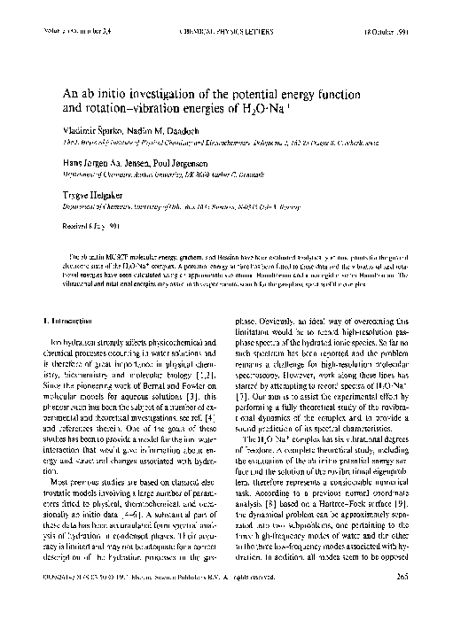 (PDF) An ab initio investigation of the potential energy function and ...