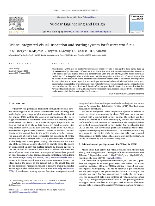 (PDF) Online integrated visual inspection and sorting system for fast ...