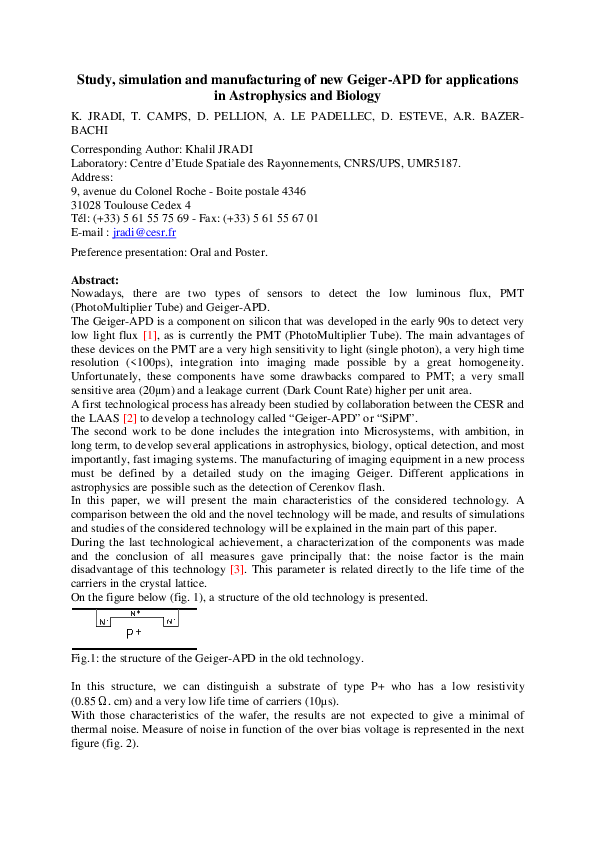 (PDF) Study, simulation and manufacturing of new Geiger-APD for ...