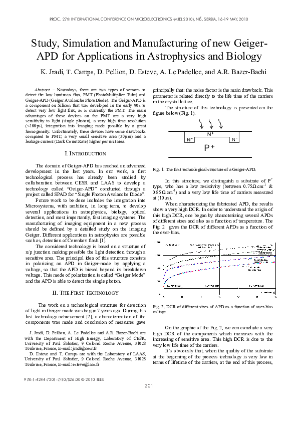 (PDF) Modelization and design of Geiger-APD for applications in ...