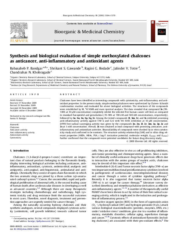 (PDF) Synthesis and biological evaluation of simple methoxylated ...