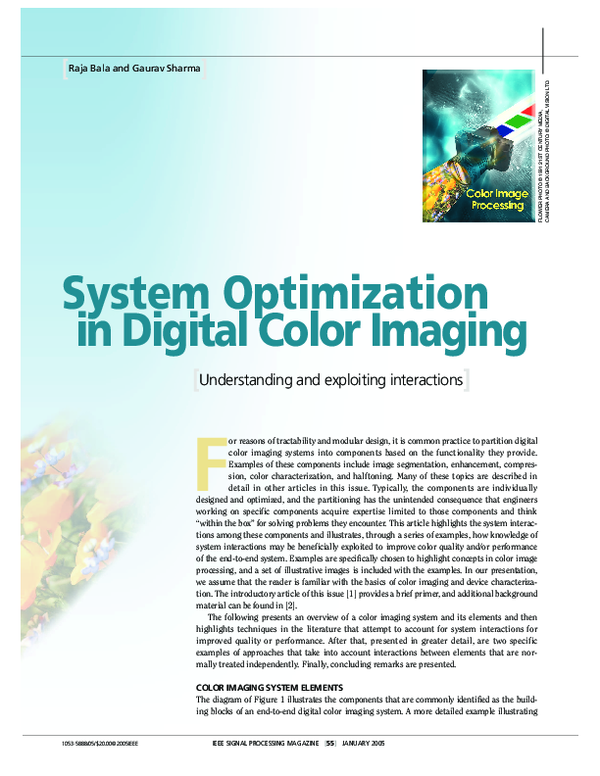 (PDF) System optimization in digital color imaging Gaurav Sharma