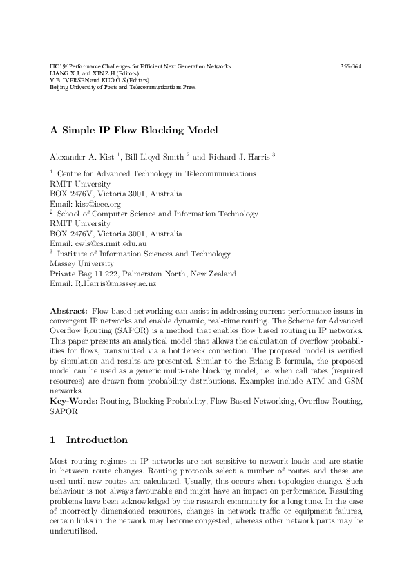 (PDF) A simple IP flow blocking model