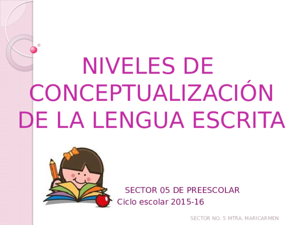 NIVELES DE conceptualizacion ESCRITURA