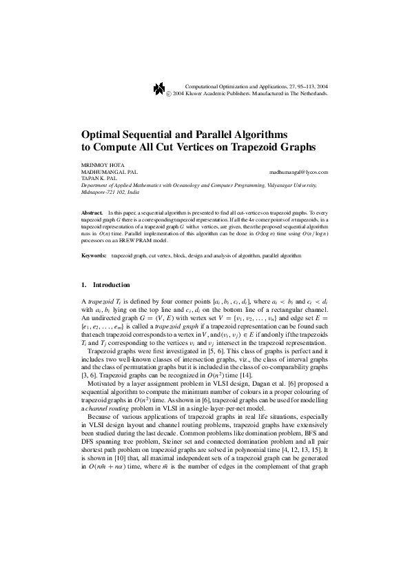 (PDF) Optimal sequential and parallel algorithms to compute all cut ...