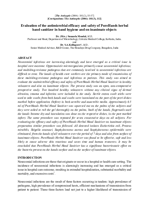 herbal hand sanitizer