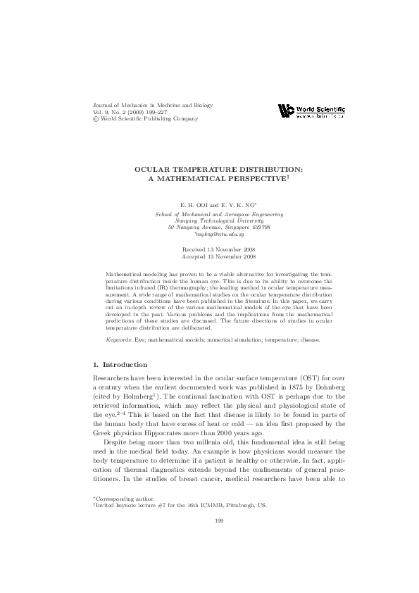(PDF) Ocular Temperature Distribution: A Mathematical Perspective