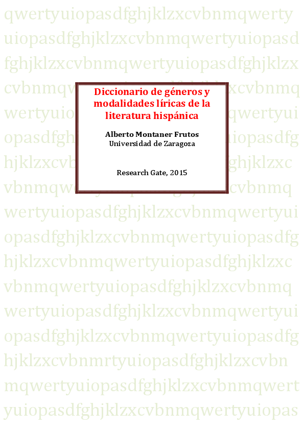 Pdf Diccionario De Generos Y Modalidades Liricas De La Literatura Hispanica Alberto Montaner Academia Edu