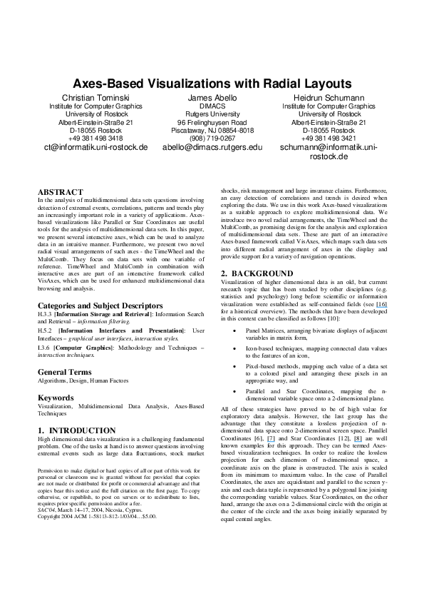 (PDF) Axes-based visualizations with radial layouts