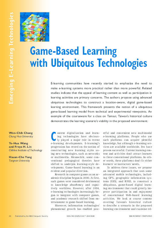 (PDF) Game-Based Learning with Ubiquitous Technologies